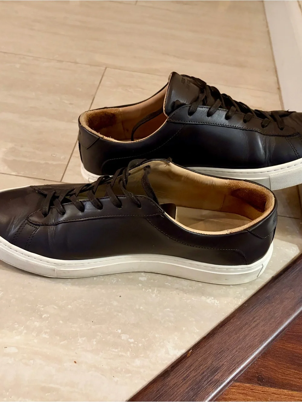 Men’s Brown Leather Low-Top Sneakers